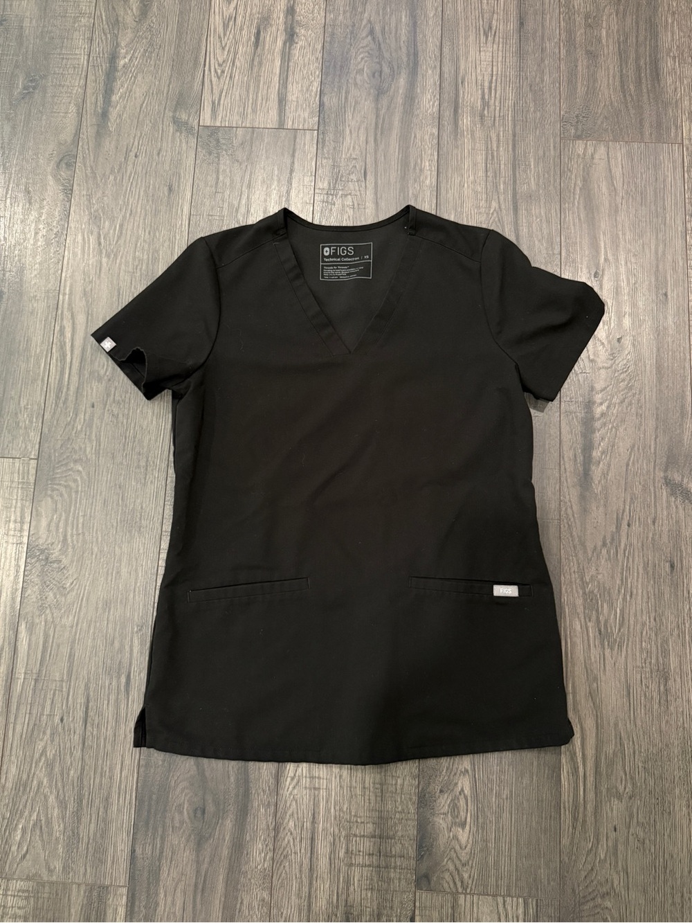 Figs Black Women's V-Neck Scrub Top